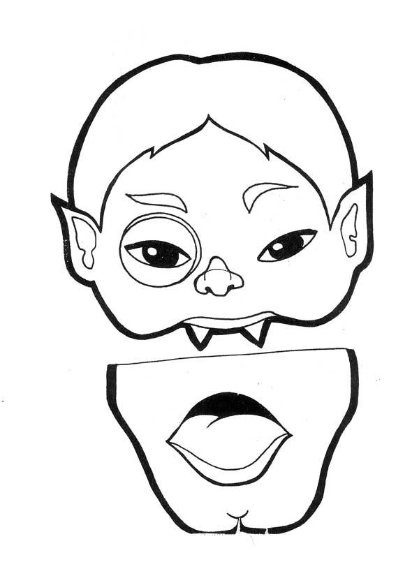 Weird vampire in funschool halloween coloring page kids play color halloween coloring pages halloween masks coloring pages