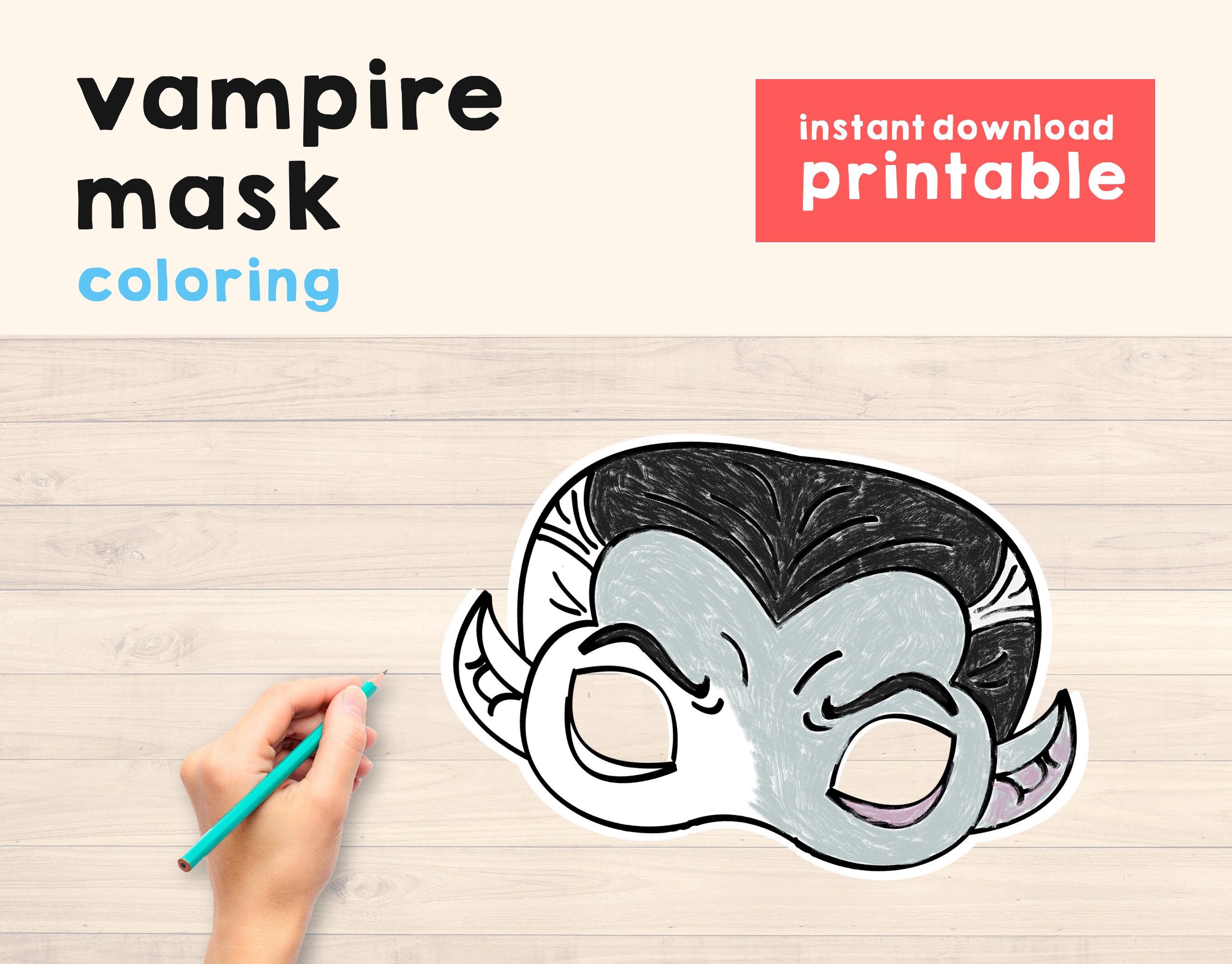 Vampire mask kids vampire costume vampire mask diy vampire mask kids party favor vampire printable mask vampire halloween vampire kids mask