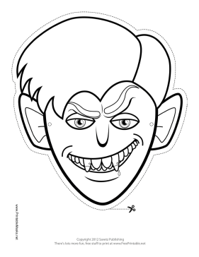 Printable vampire monster mask to color mask