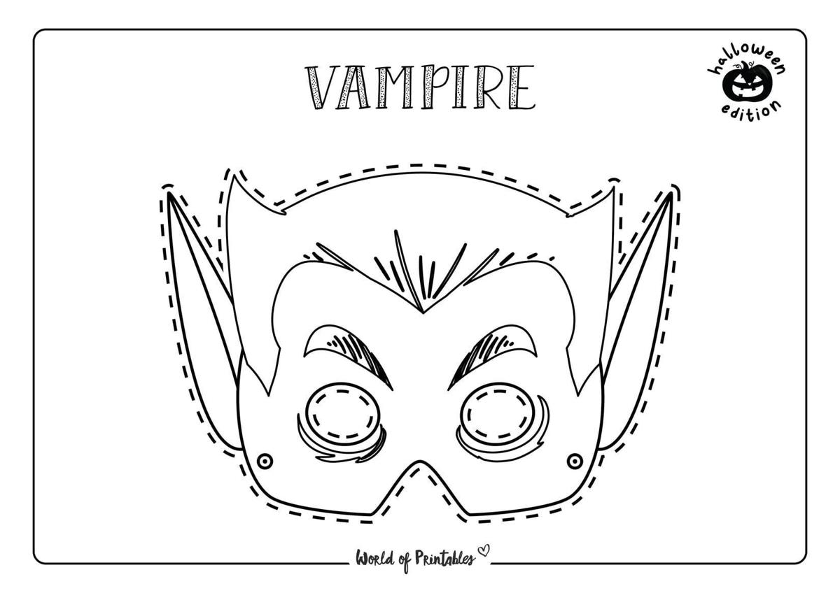 Halloween mask printables for coloring