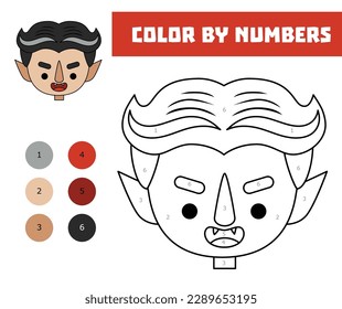 Color by number education game children stockvektor royaltyfri