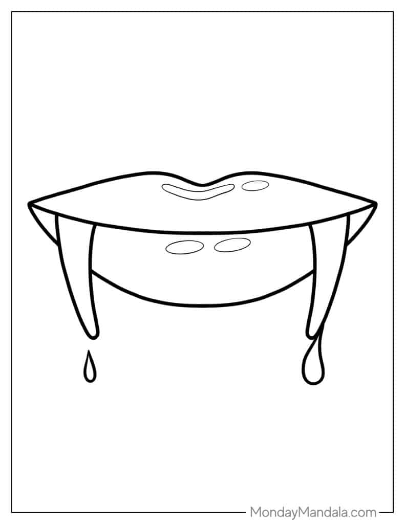 Vampire coloring pages free pdf printables