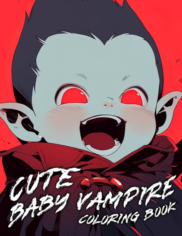 Cute baby vampire coloring book adorable vampire babies coloring pages for kids adults creativity and having fun roy villanueva books