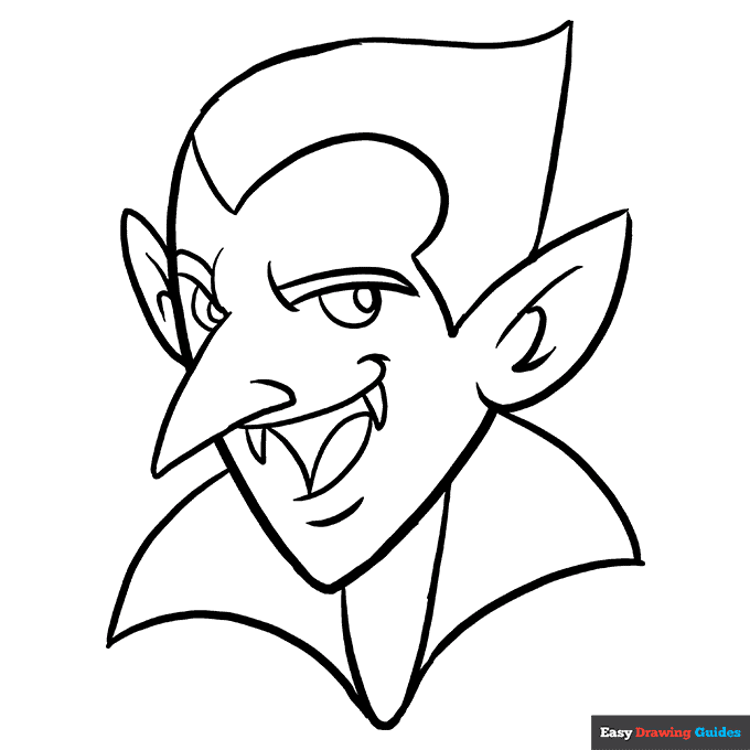 Vampire coloring page easy drawing guides