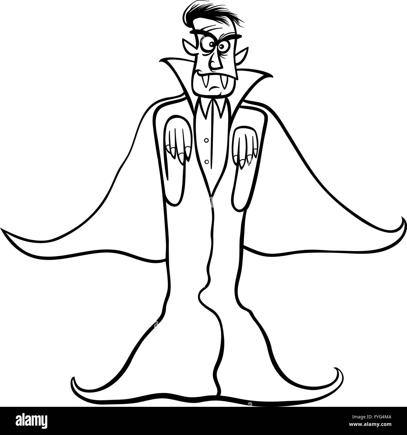 Dracula vampire cartoon for coloring book stock photo