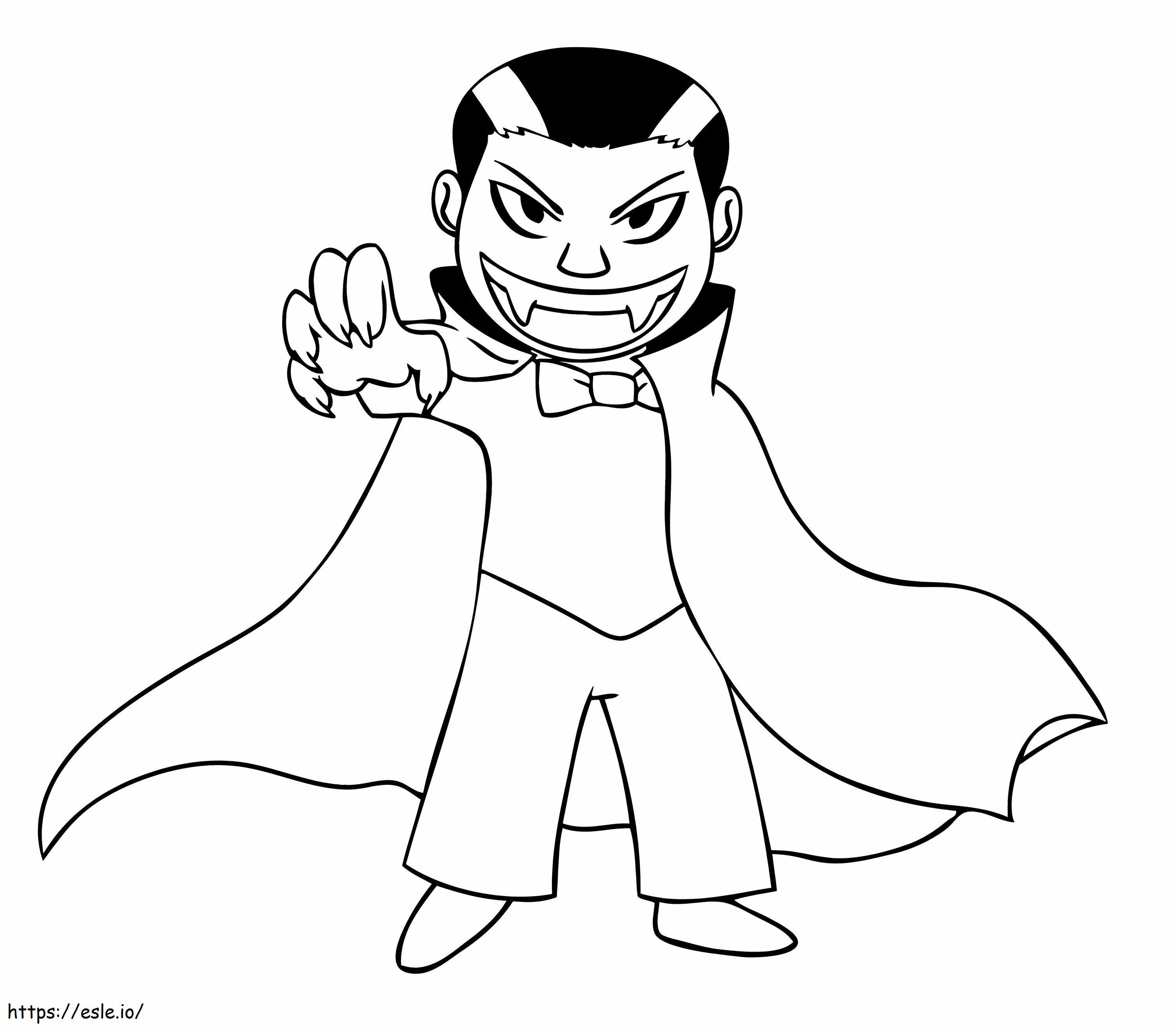 Cute vampire coloring page