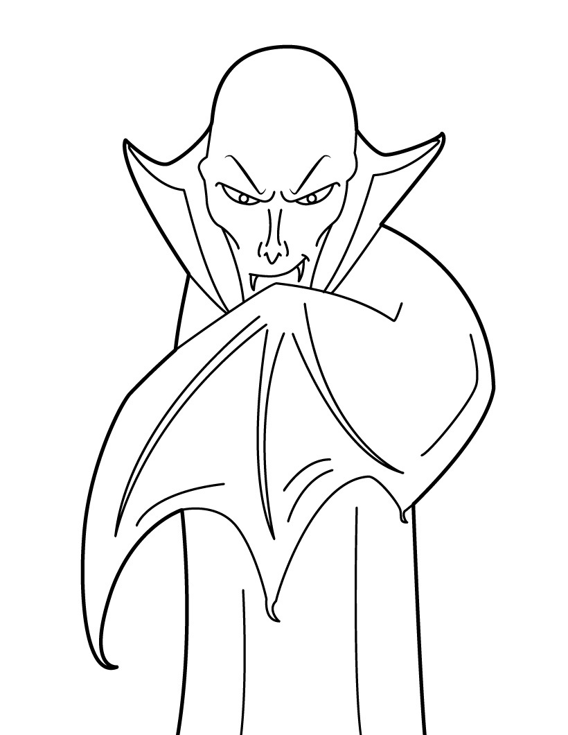 Free printable vampire coloring pages for kids