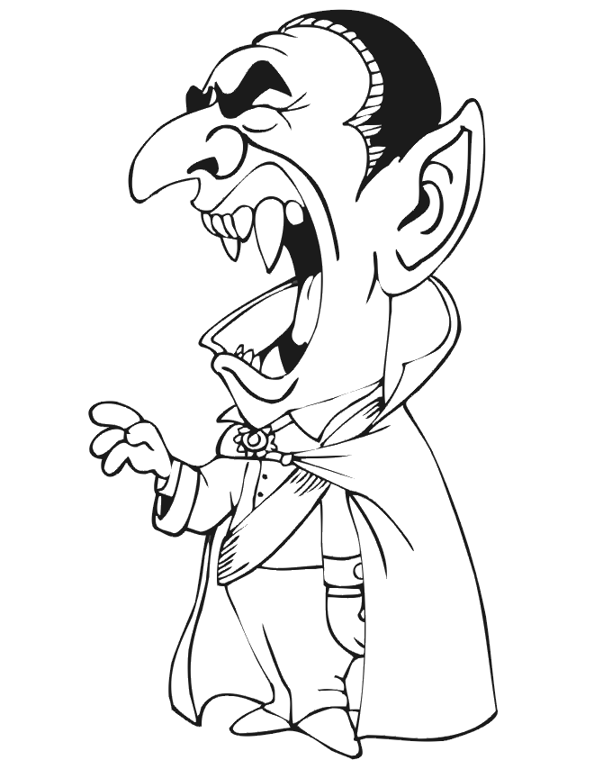 Vampire coloring page cartoonish count dracula