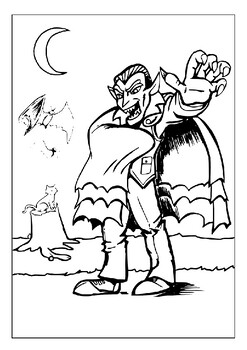 Explore the supernatural with our printable vampire coloring pages collection