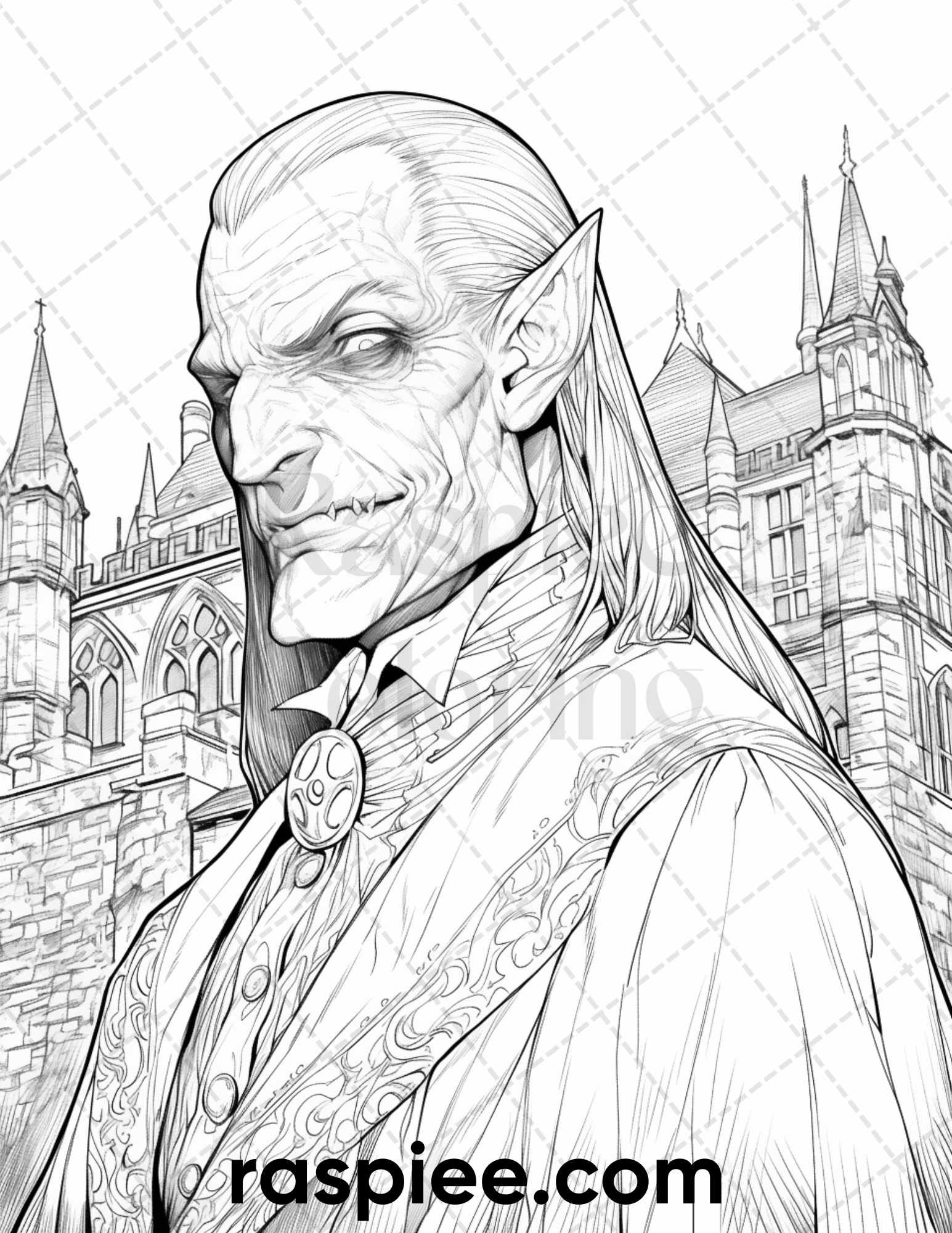 Count dracula grayscale coloring pages printable for adults pdf fi â coloring