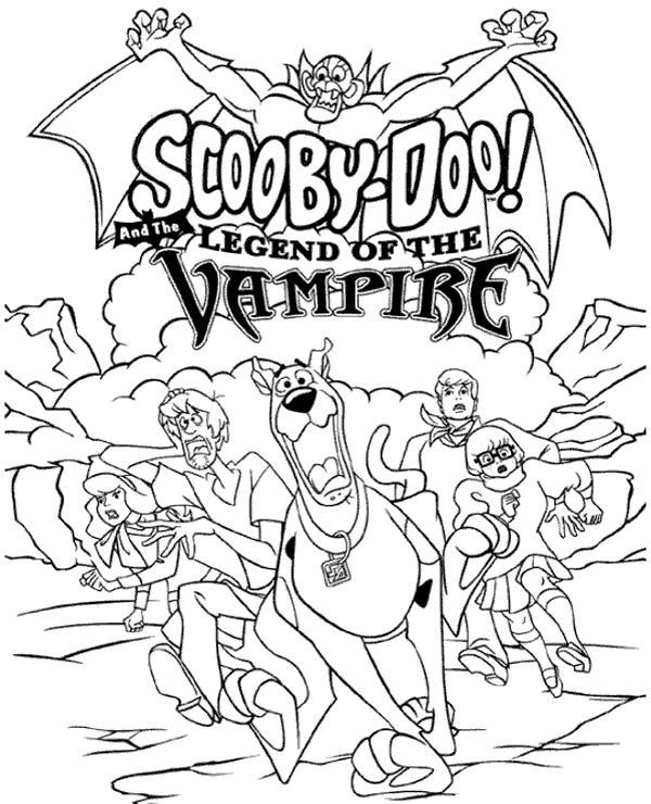 Scooby and vampires coloring sheet