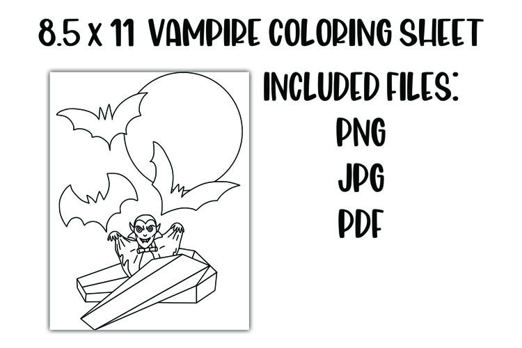 Halloween vampire kids coloring sheet