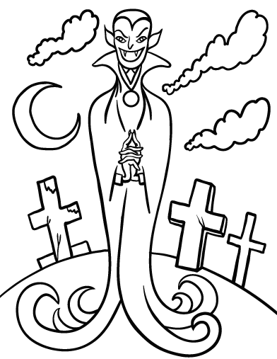 Free vampire coloring page