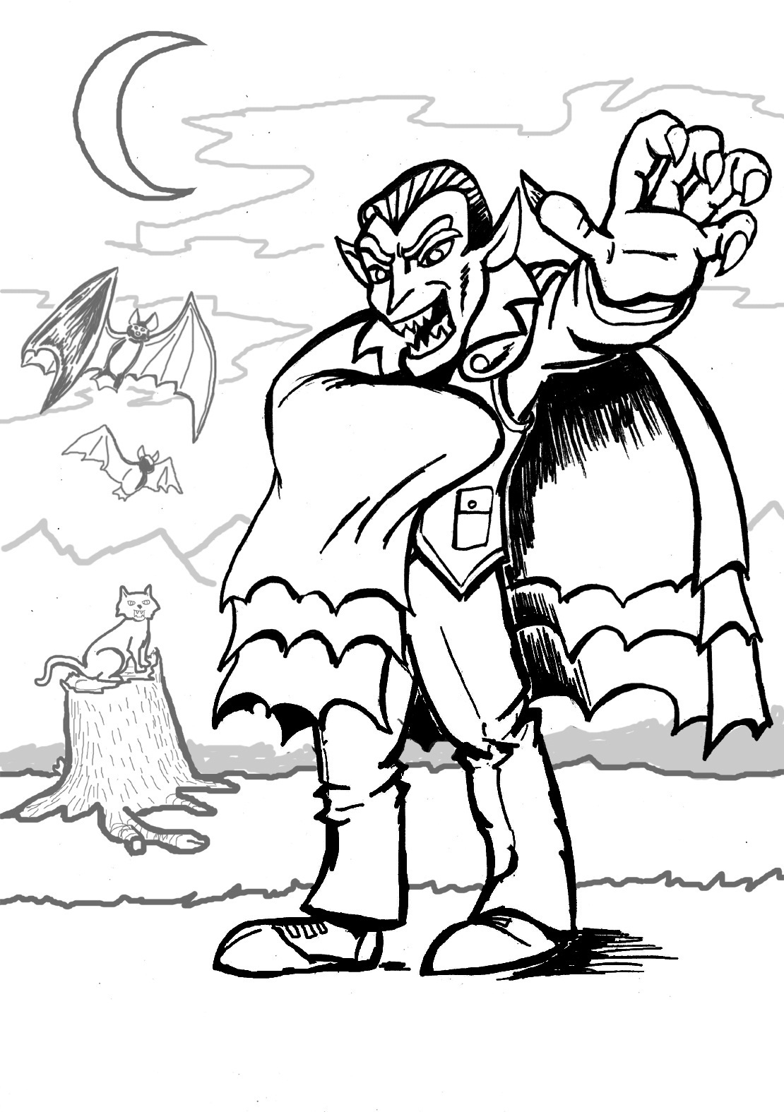 Free printable vampire coloring pages for kids