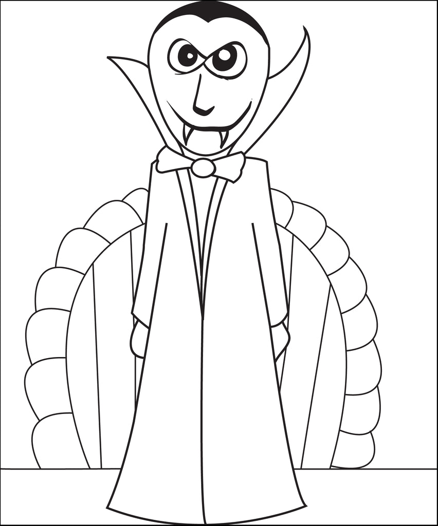 Printable vampire coloring page for kids â