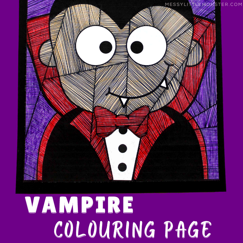 Vampire colouring page