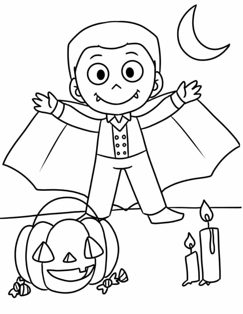 Free printable cute halloween coloring pages