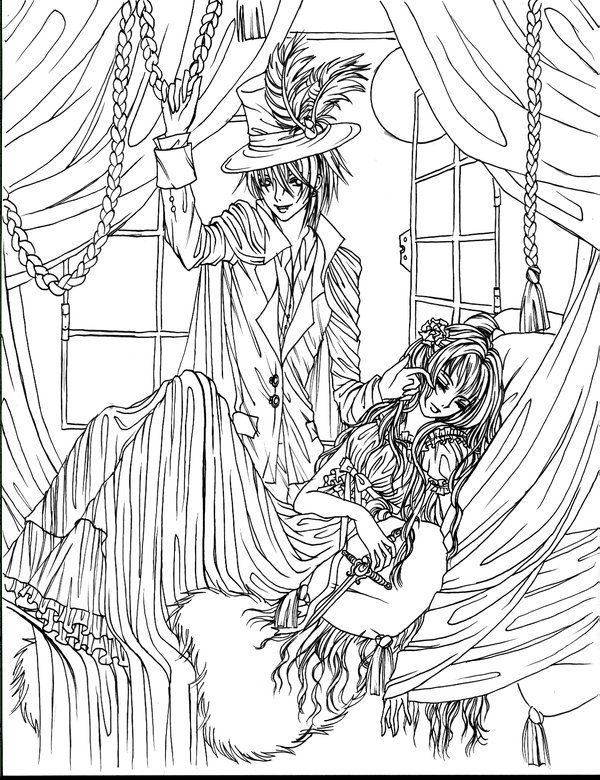 Victorian vampire lineart coloring pages coloring books adult coloring pages