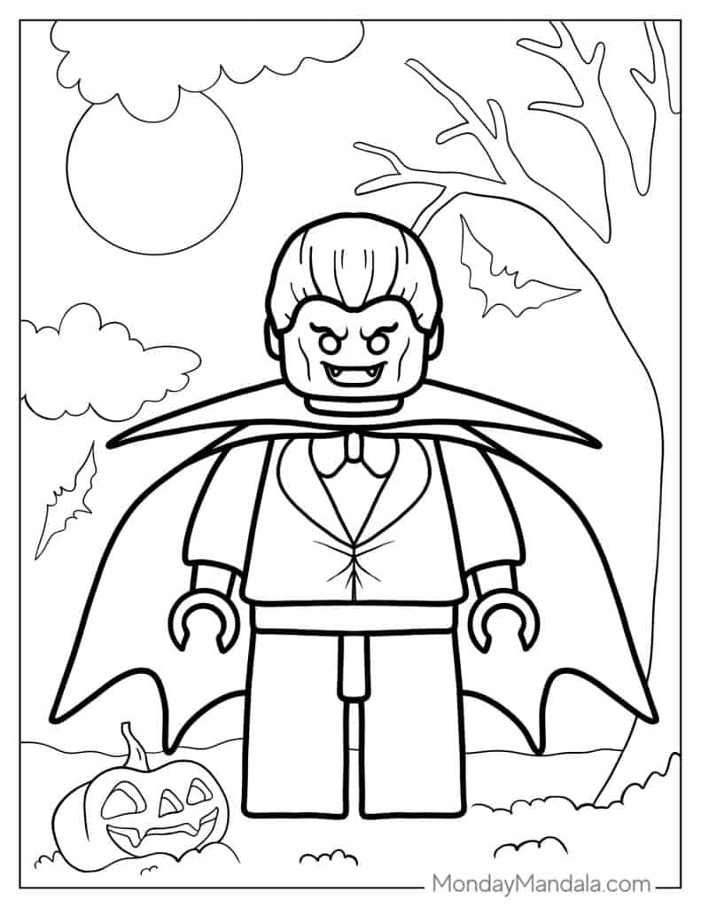 Vampire coloring pages free pdf printables