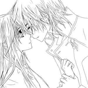 Anime couple coloring pages printable for free download