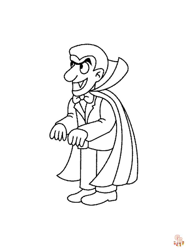 Vampire coloring pages free and printable for kids