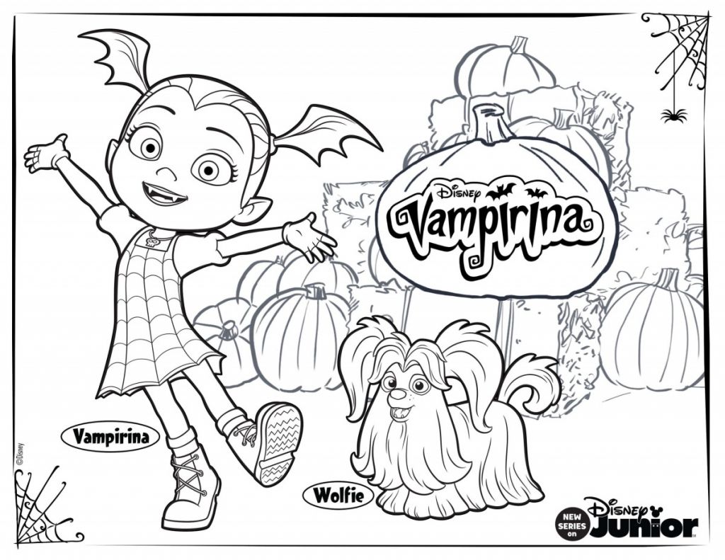 Vampirina and wolfie coloring page halloween coloring pages disney coloring pages free coloring pages