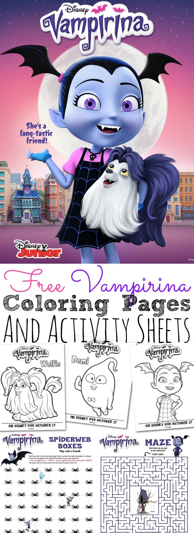 Free vampirina coloring pages and activity sheets to download and print