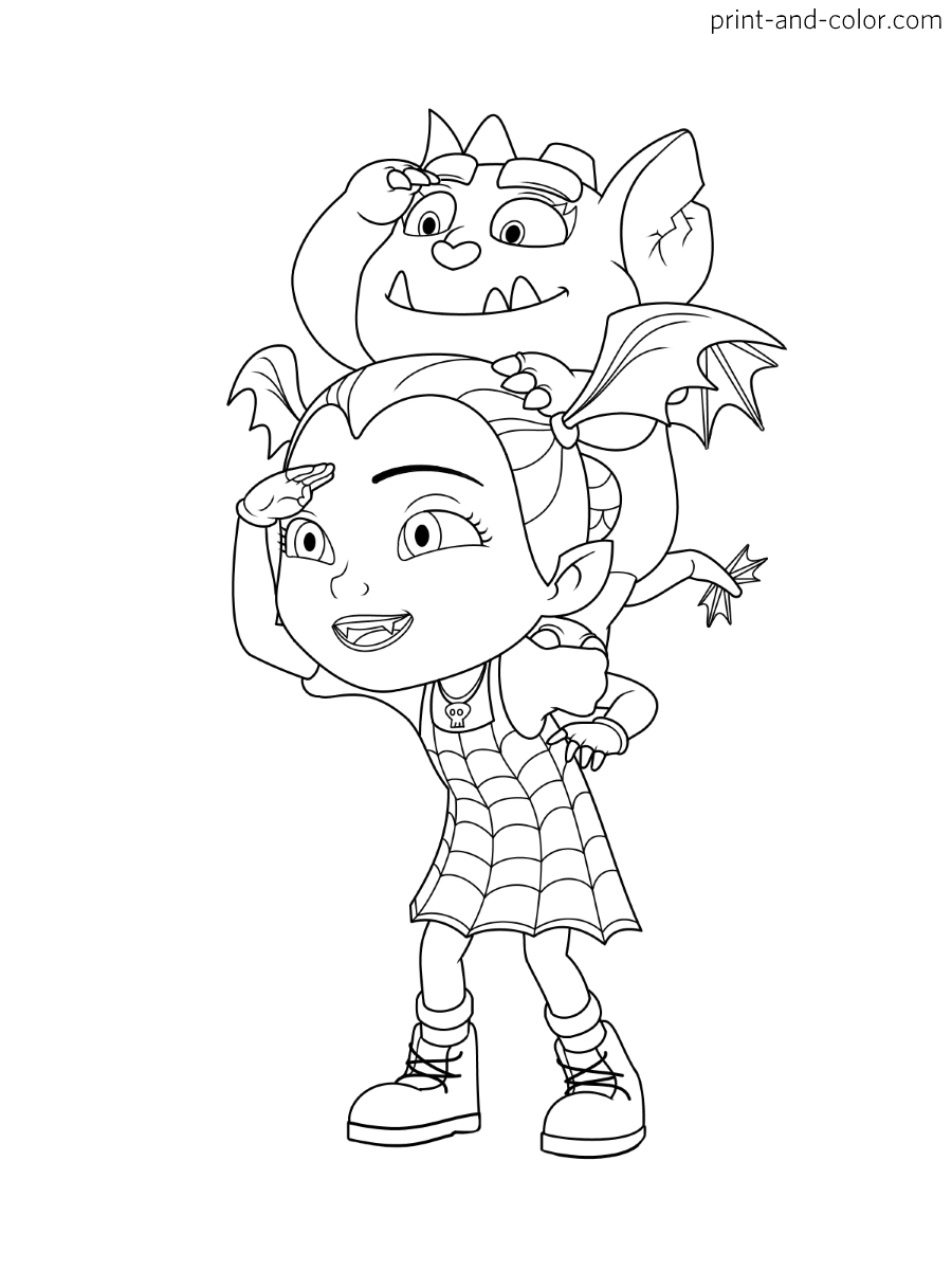 Vampirina coloring pages print and color