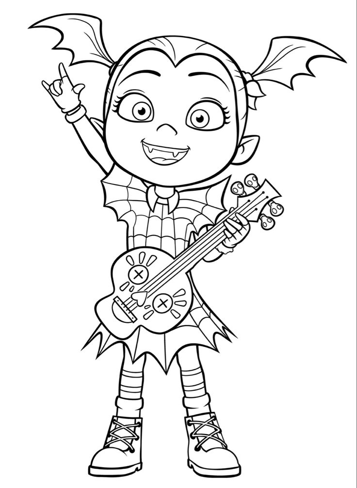 Vampirina coloring book guitar time free halloween coloring pages disney halloween coloring pages cute coloring pages