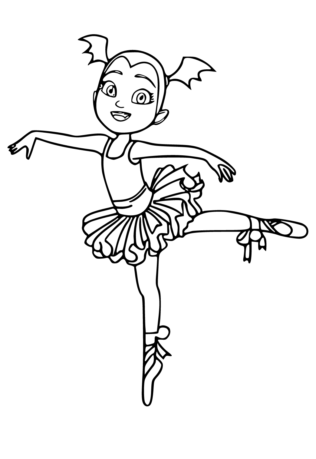 Free printable vampirina ballerina coloring page for adults and kids