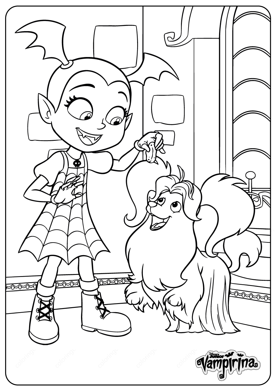 Vampirina and wolfie coloring pages disney coloring pages coloring pages cute coloring pages