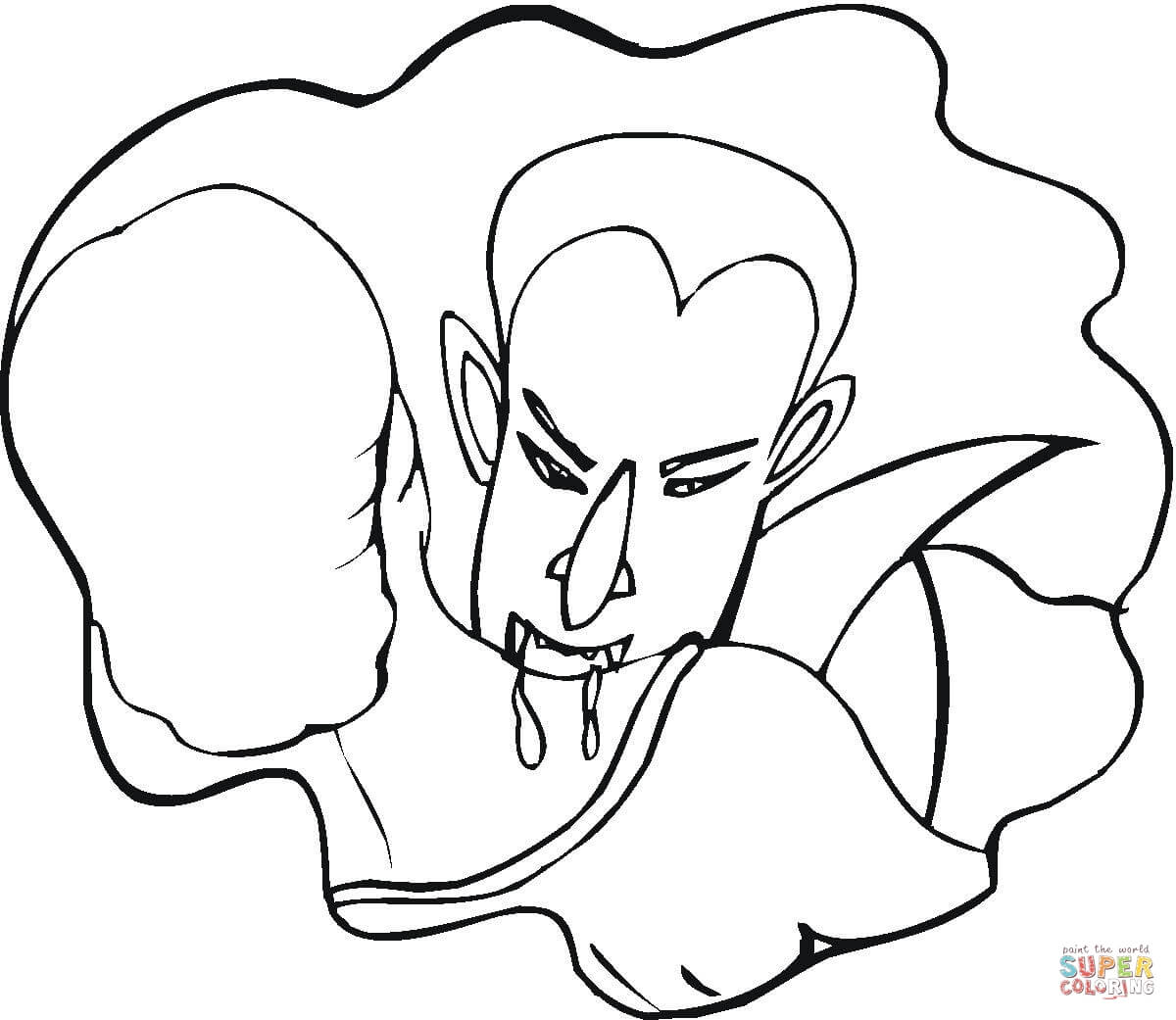 Vampire dracula bites a girls neck coloring page free printable coloring pages