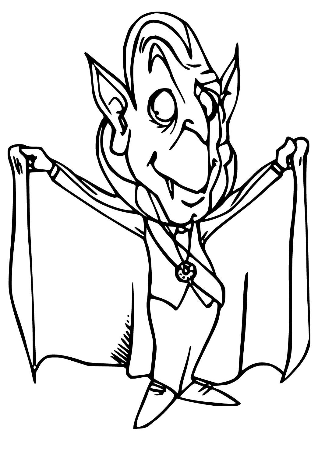 Free printable vampire funny coloring page for adults and kids