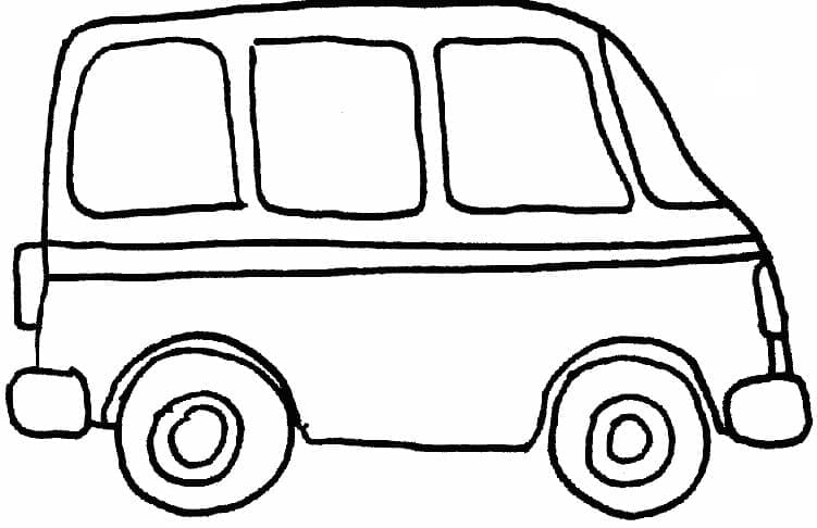 Simple van coloring page