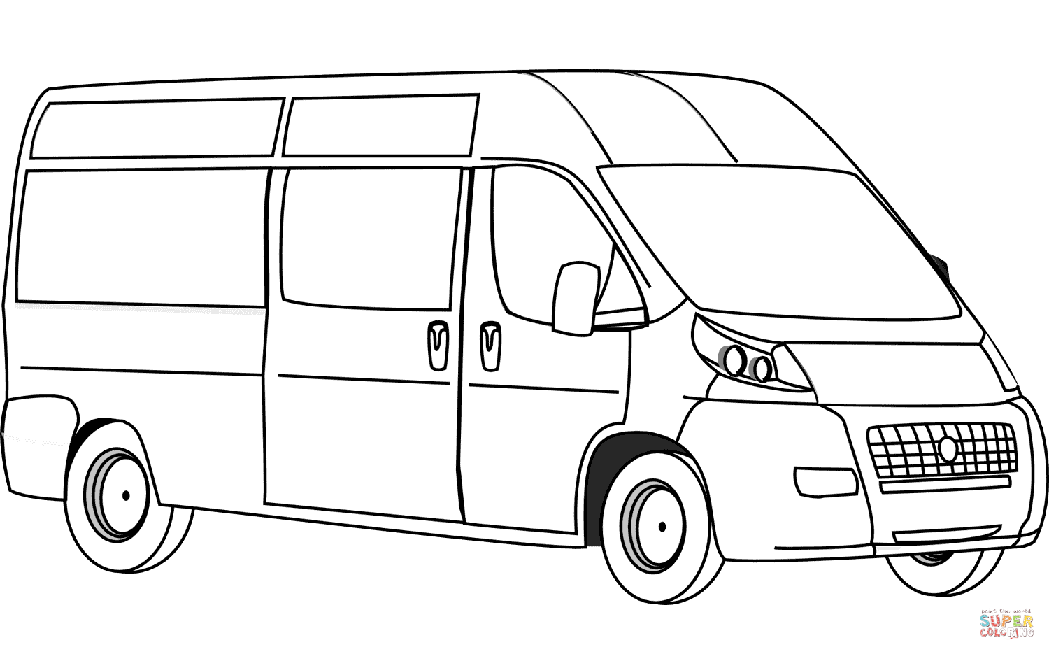 Van coloring page free printable coloring pages