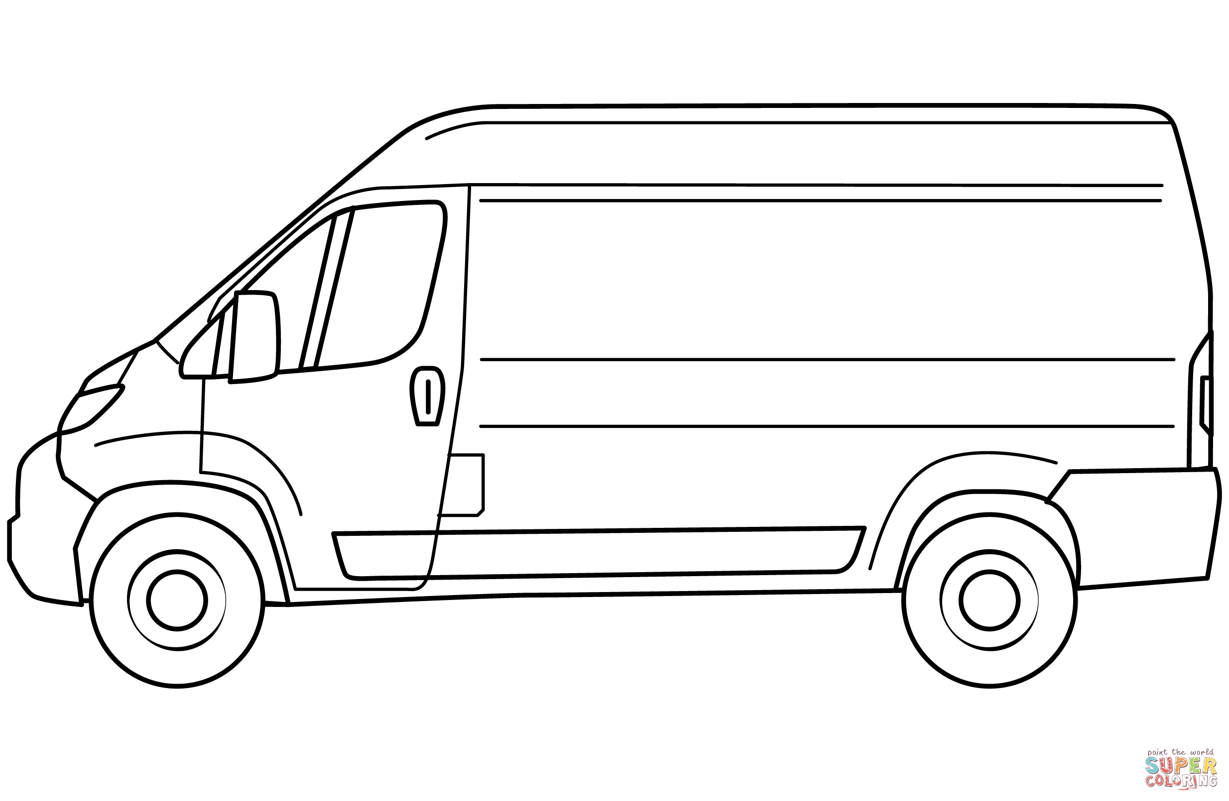 Van coloring page free printable coloring pages