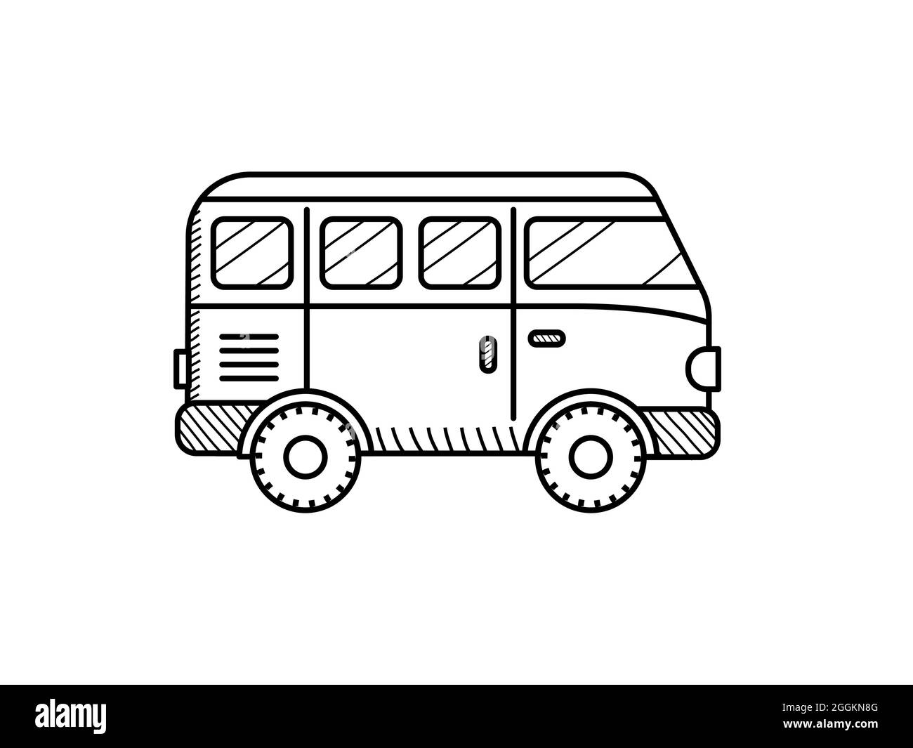 Van car coloring book for kids retro travel van stock vector image art