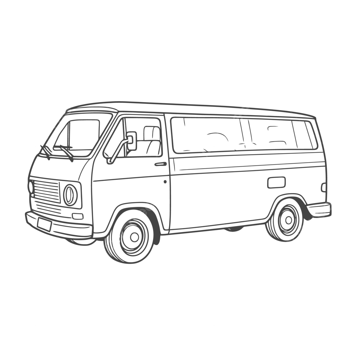 Volkswagen van drawing coloring page outline sketch vector wing drawing ring drawing van drawing png and vector with transparent background for free download