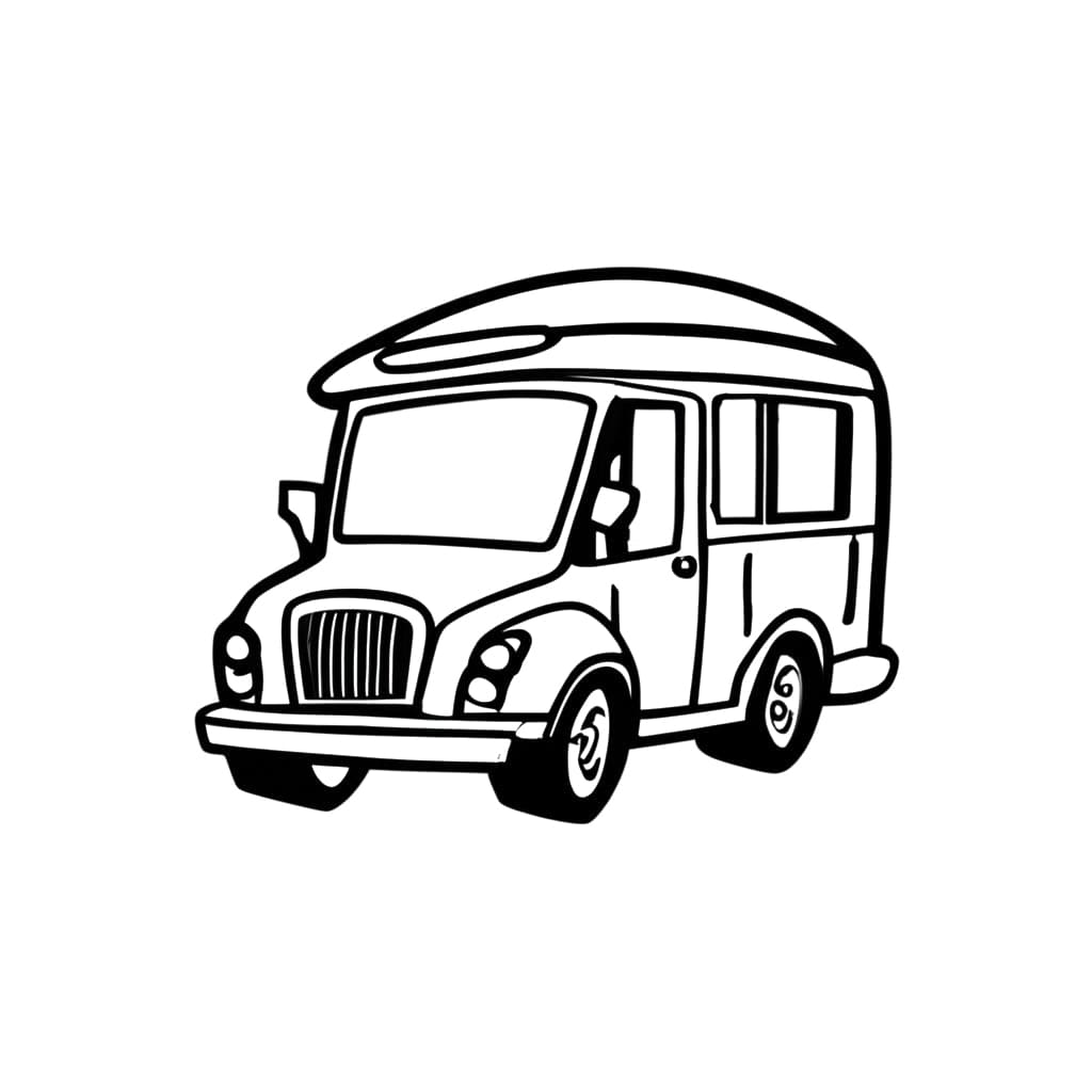 Small van coloring page