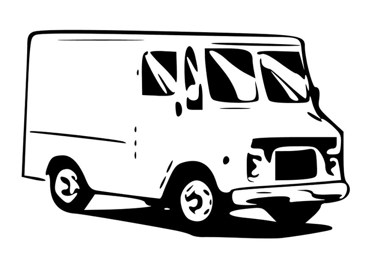 Coloring page delivery van