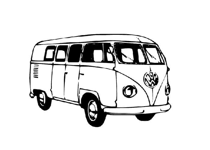 Hippie van image coloring page