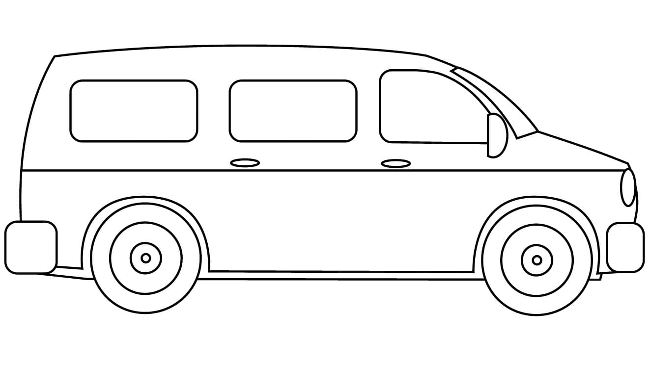 Very simple van coloring page