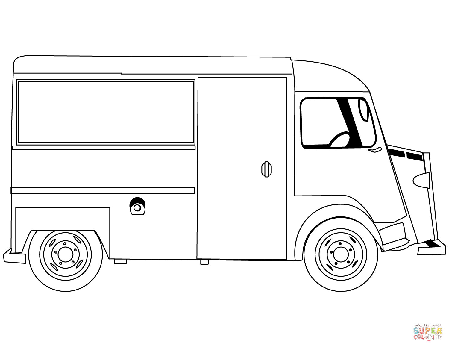 Van coloring page free printable coloring pages