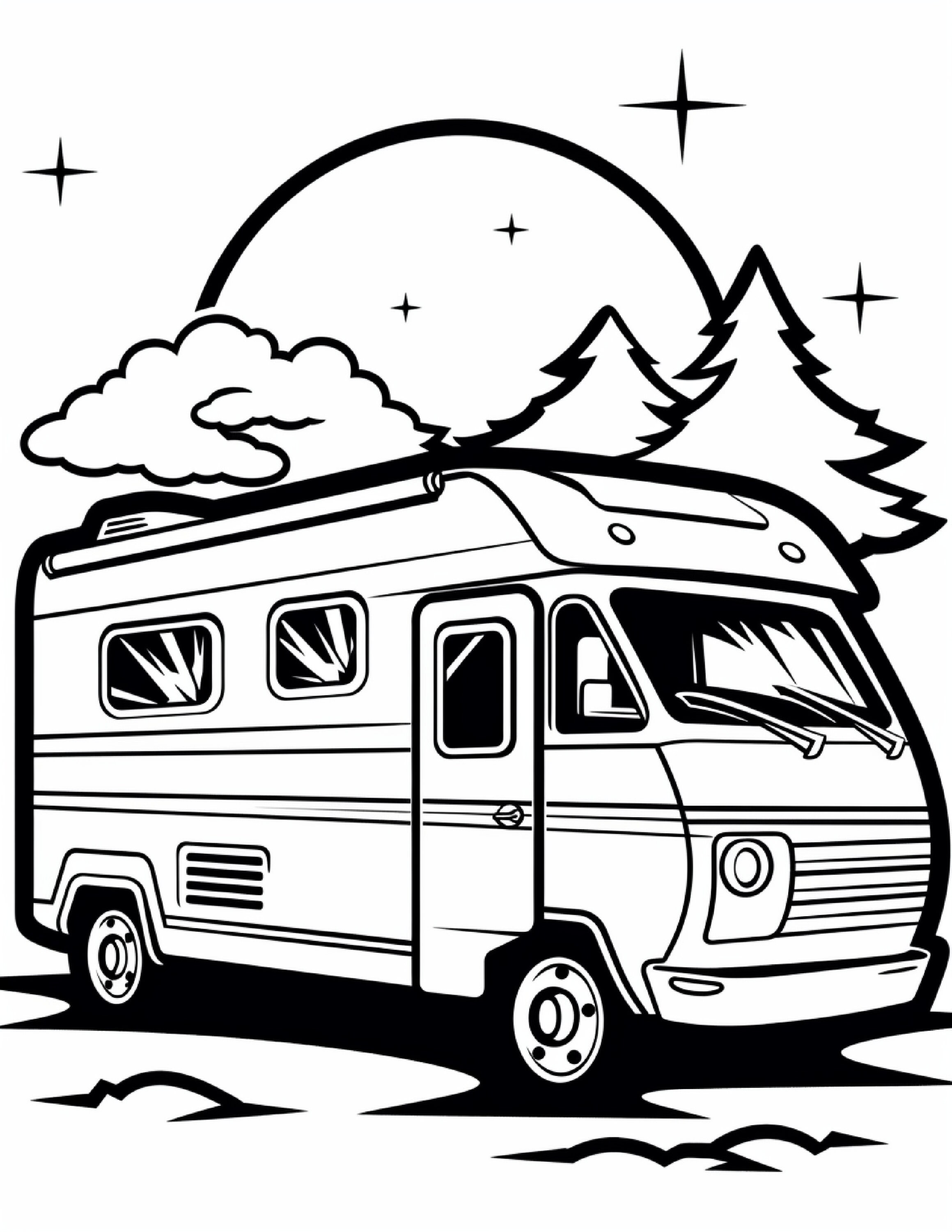 Rv life camping color book pages coloring pages road trip pages instant download