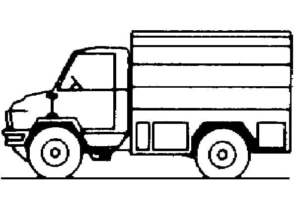 Delivery van coloring page