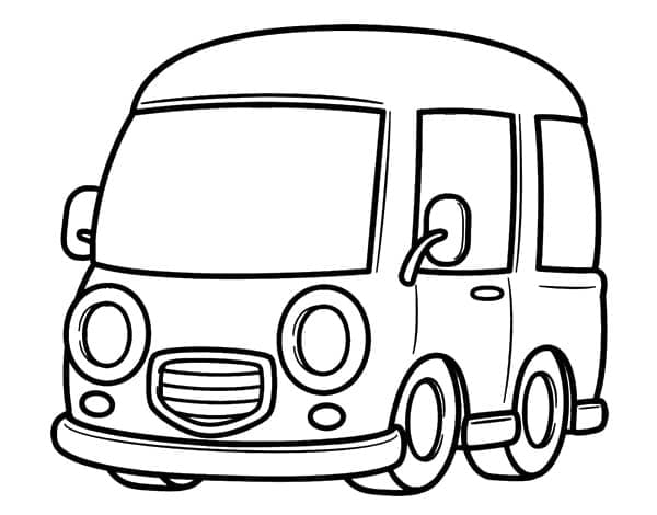 Cute van coloring page