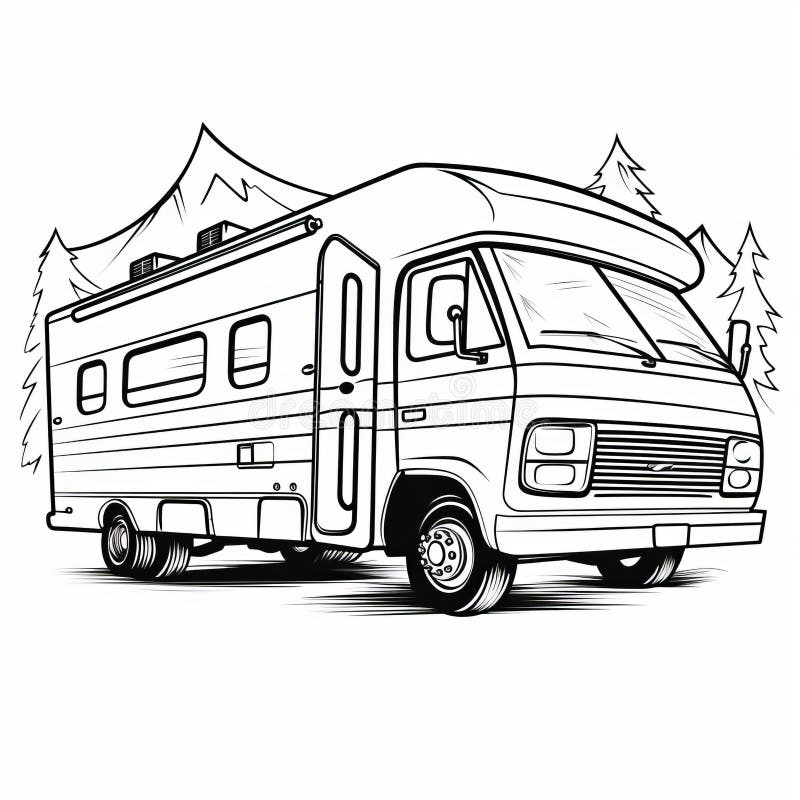 Rv coloring pages stock illustrations â rv coloring pages stock illustrations vectors clipart