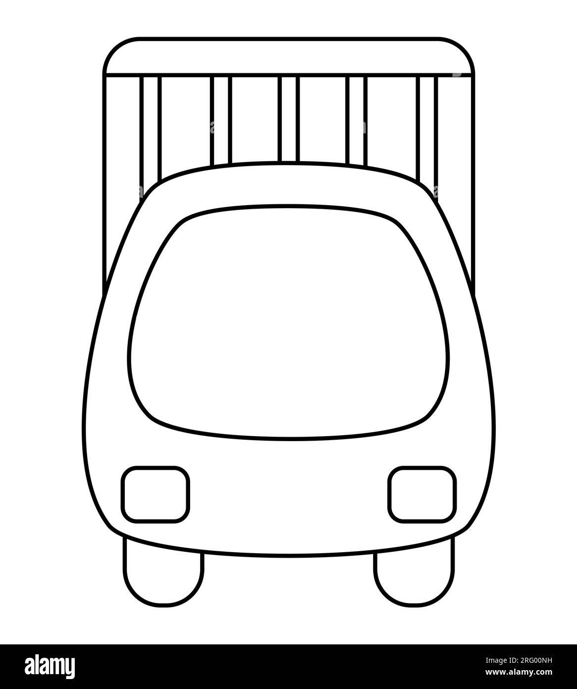 Vector black and white truck car funny front view automobile for kids cute vehicle line clip art retro lorry transport icon or coloring page isolat stock vector image art