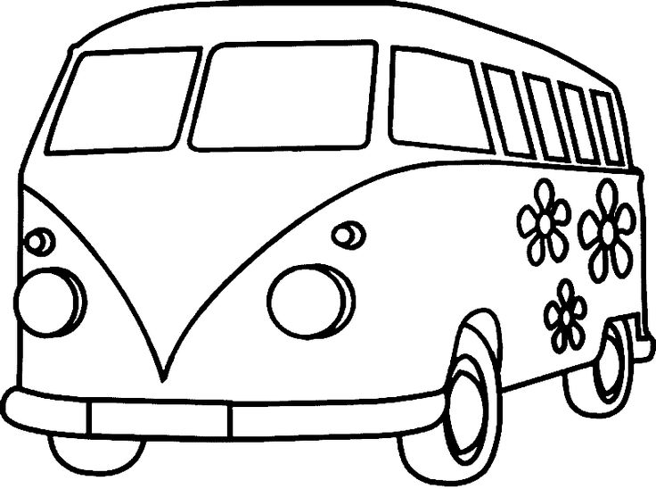 Vw bus coloring page coloring pages hippie bus vw art