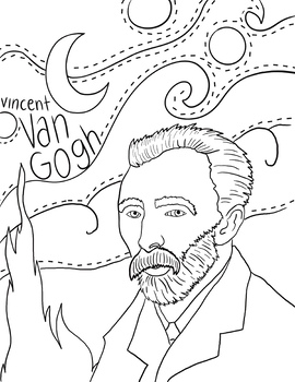 Vincent van gogh art history coloring page by elementary art with sarah